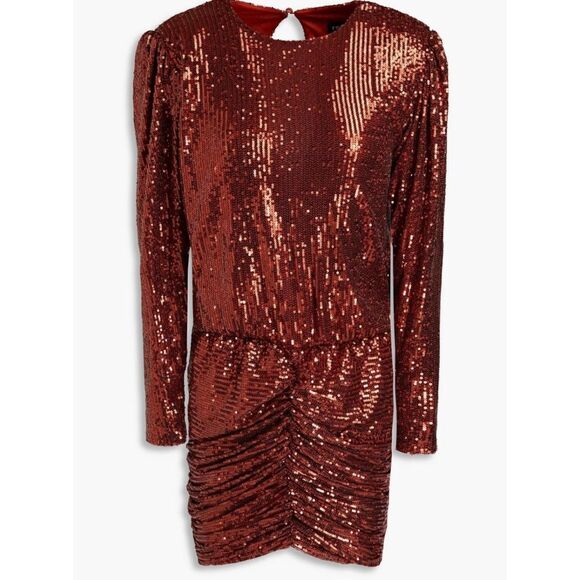 $658 Retrofete Flynn ruched sequined tulle mini dress NWT Small - Picture 4 of 10